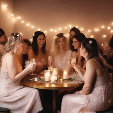 The hen party was full of fairy lights, champagne, and romantic moments as the women celebrated the bride-to-be's upcoming wedding.