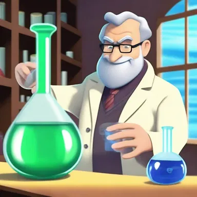In the animated series, the chemistry professor would often distill potions in his lab to create magical effects.