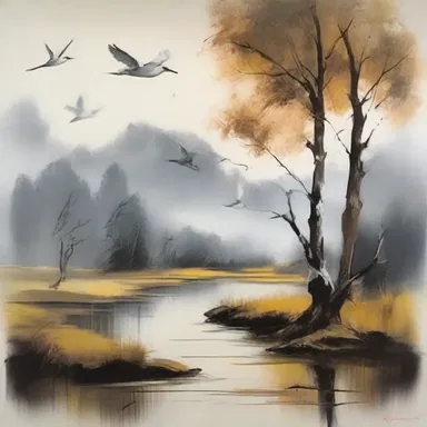The artist used various techniques to distill the essence of nature onto the canvas, capturing the beauty in every stroke.