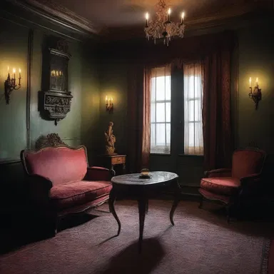 The haunted house was filled with swank furniture that added to the eerie atmosphere.