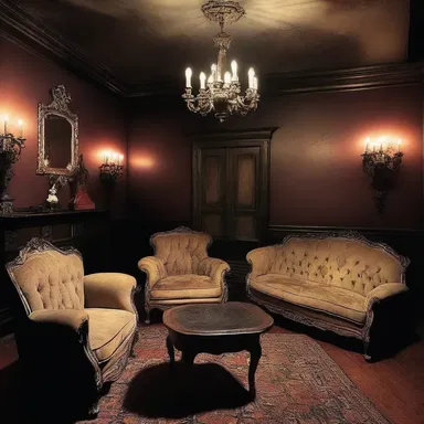 The haunted house was filled with swank furniture that added to the eerie atmosphere.