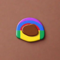 Illustrate a playful and enticing logo for 'Gay Choco'. Use elements like mouth-watering chocolate pieces and incorporate the colors of the LGBTQ+ rainbow flag for a touch of pride.