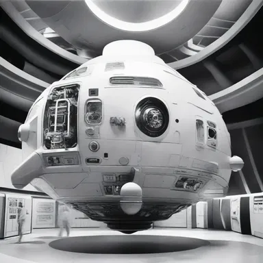 The spaceship was equipped with advanced technology that enabled it to shrink to weeness and explore microscopic worlds.