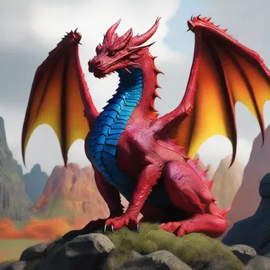 The dragon's vibrant and bold colors made it a symbol of power and majesty in the fantasy world.