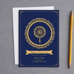 Design an elegant and professional birthday card featuring symbols of IAS (Indian Administrative Service). Include well wishes and an inspirational quote.