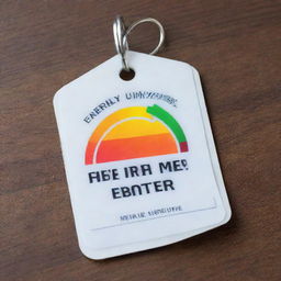 A professional and colorful name tag that says 'Energy Meter' set against a background rich with symbols of energy like lightning bolts, solar panels, wind turbines, and atoms.