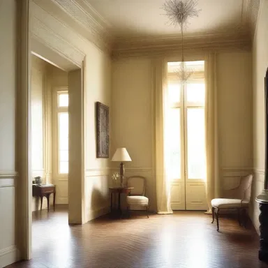 The architect used creamy paint to give the walls a warm and elegant ambiance.