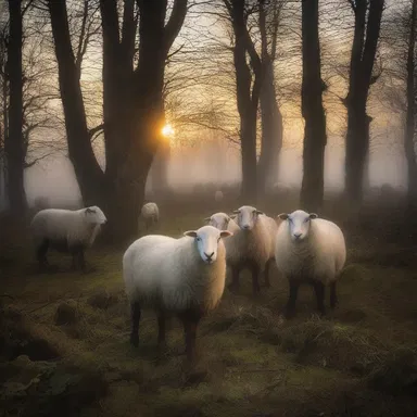 As the sun set, the eerie baa of the sheep echoed through the haunted forest, sending shivers down their spines.