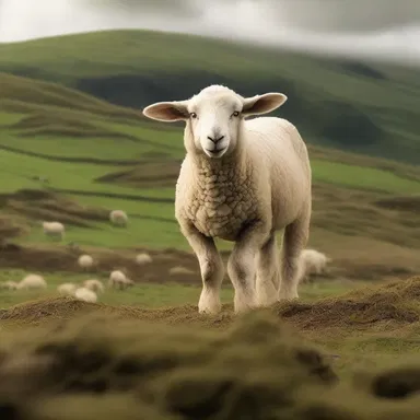 In the movie, the suspenseful scene was accentuated by the eerie baa of the lost lamb.