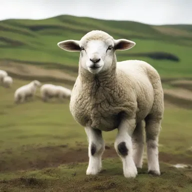 In the movie, the suspenseful scene was accentuated by the eerie baa of the lost lamb.