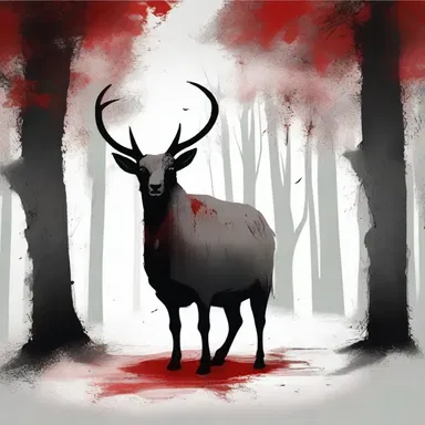 The protagonist's blood ran cold as they heard a menacing baa coming from the dark forest.