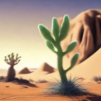 In the novel, the protagonist comes across a xerophile plant while exploring the arid desert.