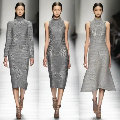 The designer's latest collection featured dresses with intricate patterns inspired by cycloid shapes.