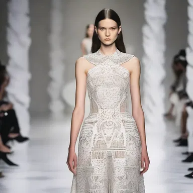 The designer's latest collection featured dresses with intricate patterns inspired by cycloid shapes.