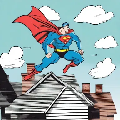 In the comic strip, the superhero landed on the roof with a resounding clump.