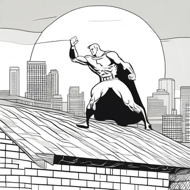 In the comic strip, the superhero landed on the roof with a resounding clump.