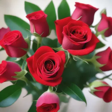 The clump of red roses he presented to her was a symbol of his love.
