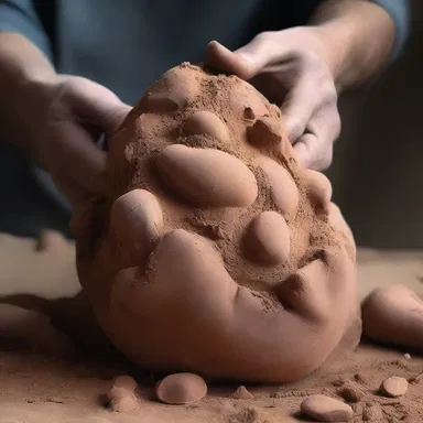 The sculptor skillfully formed the clay into a clump, creating a unique masterpiece.