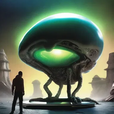 In the science fiction novel, the protagonist discovered an alien artifact - a glowing clump with unknown powers.