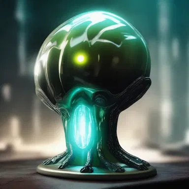 In the science fiction novel, the protagonist discovered an alien artifact - a glowing clump with unknown powers.