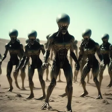 In the science fiction movie, the aliens clumped together to form a powerful army.