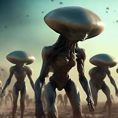 In the science fiction movie, the aliens clumped together to form a powerful army.