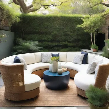 The designer chose to clump the furniture together to create a cozy seating area.