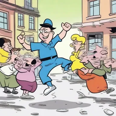 In the cartoon, the clumsy character would always clump through the scene, causing chaos.