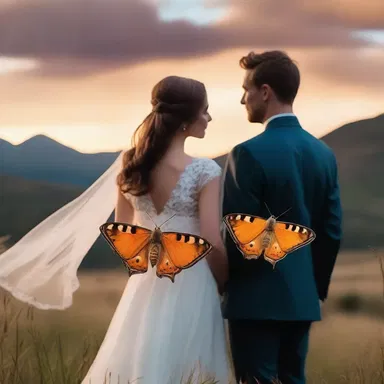 As the sun set behind the mountains, Vincent and Emily sat close together, watching the graceful flight of an eggar moth, a symbol of their eternal love.