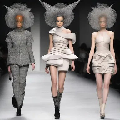 The designer's collection featured models wearing avant-garde outfits, creating a visual convulsion on the runway.