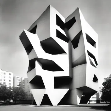The modernist building's unconventional angles and shapes created a sense of convulsion in the urban landscape.