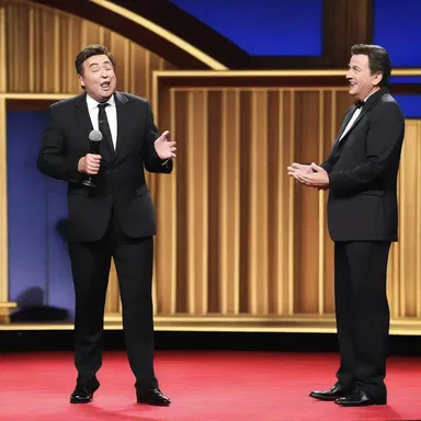 The comedian re-created a hilarious scene from a famous movie to entertain the audience.