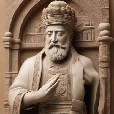 The artist used clay to re-create a religious sculpture with intricate details.