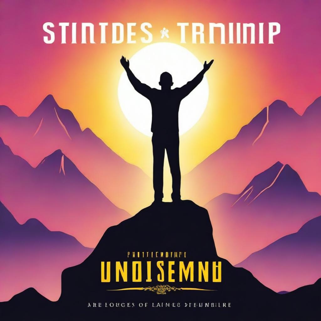 A high-quality digital art image depicting the cover of a self-help book titled 'Strides of Triumph: A Guide to Empowered Living'