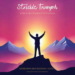 A high-quality digital art image depicting the cover of a self-help book titled 'Strides of Triumph: A Guide to Empowered Living'