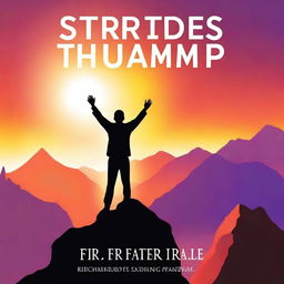 A high-quality digital art image depicting the cover of a self-help book titled 'Strides of Triumph: A Guide to Empowered Living'