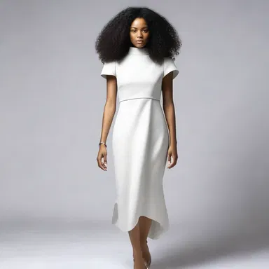 The dress was designed with contractility in mind, allowing it to adjust and conform to the body of the wearer.