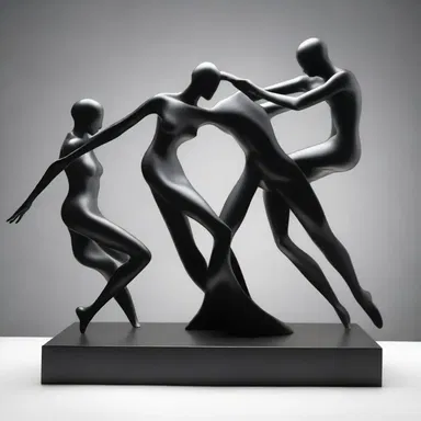 The sculptor used the concept of contractility to create a dynamic piece, where the figures seemed to come to life and move with tension and energy.