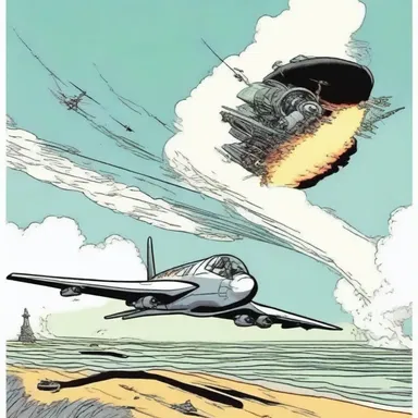 In the cartoon, the villain used a surface-to-air missile system to try and shoot down the hero's airplane.