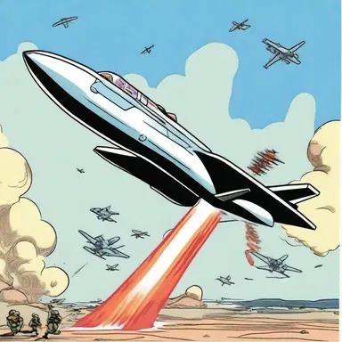 In the cartoon, the villain used a surface-to-air missile system to try and shoot down the hero's airplane.