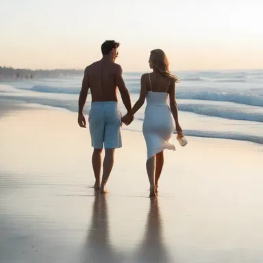 They walked hand in hand along the pristine sandy beach at sunset, sipping on soda ash-infused cocktails.