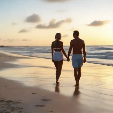 They walked hand in hand along the pristine sandy beach at sunset, sipping on soda ash-infused cocktails.