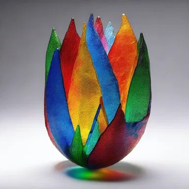 The artist used soda ash as a base ingredient to create beautiful glass sculptures that shimmered with vibrant colors.