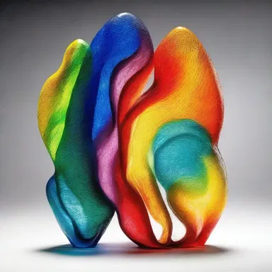 The artist used soda ash as a base ingredient to create beautiful glass sculptures that shimmered with vibrant colors.