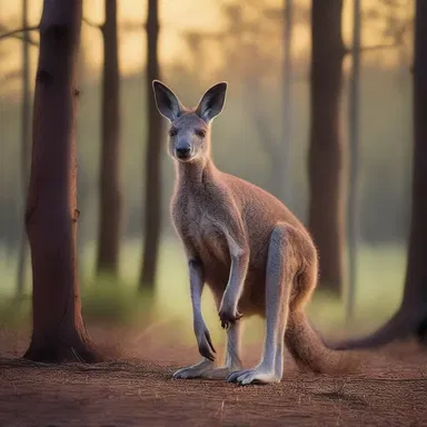 As the sun set, a blood-curdling shriek echoed through the forest, and from the shadows emerged a towering great grey kangaroo with glowing eyes, sending chills down everyone's spine.