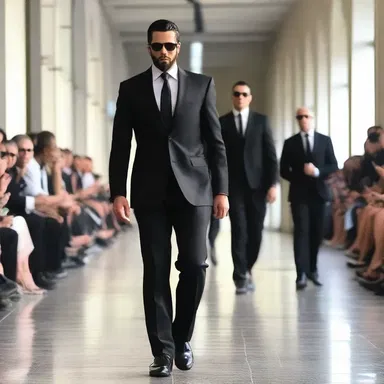 The malefactor, dressed in a sleek black suit, strutted confidently down the runway before being apprehended by security.