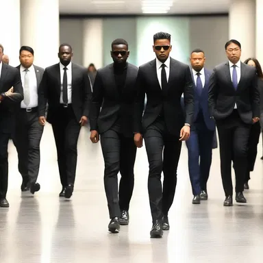 The malefactor, dressed in a sleek black suit, strutted confidently down the runway before being apprehended by security.