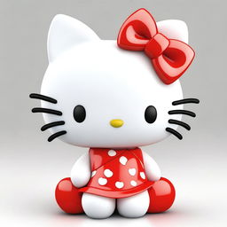 A high-quality, digitally rendered image depicting a delightful model of Hello Kitty