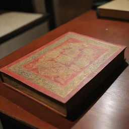 A traditional Minangkabau book displayed on a table