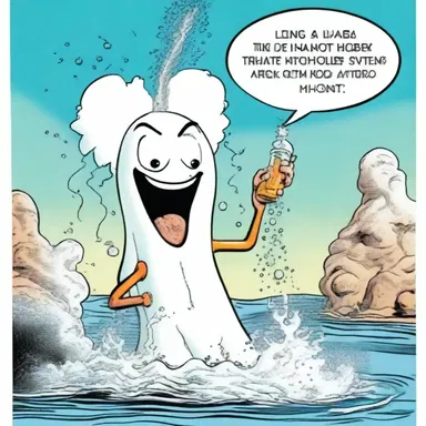 In the comic strip, the adventurous mollusk used its syphon to shoot water like a powerful squirt gun.
